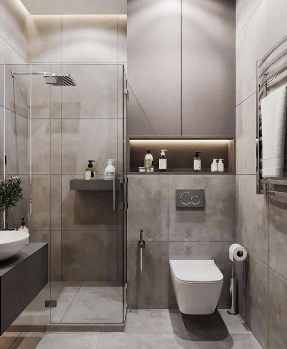 Ванная комната, совмещенная с туалетом: идеи интерьера на 75 фото