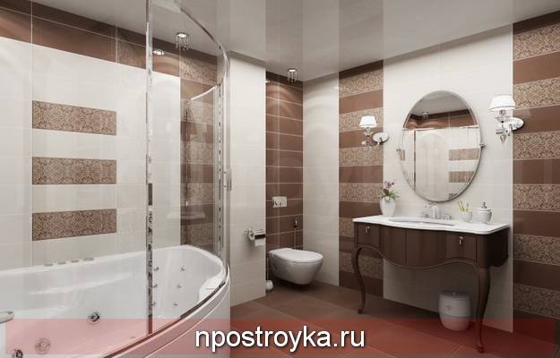 Натяжной потолок в ванной: применяемые материалы и фото