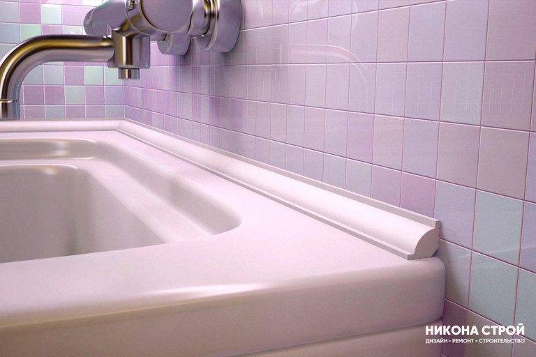 Потолочный плинтус в ванной комнате: разновидности и технология установки