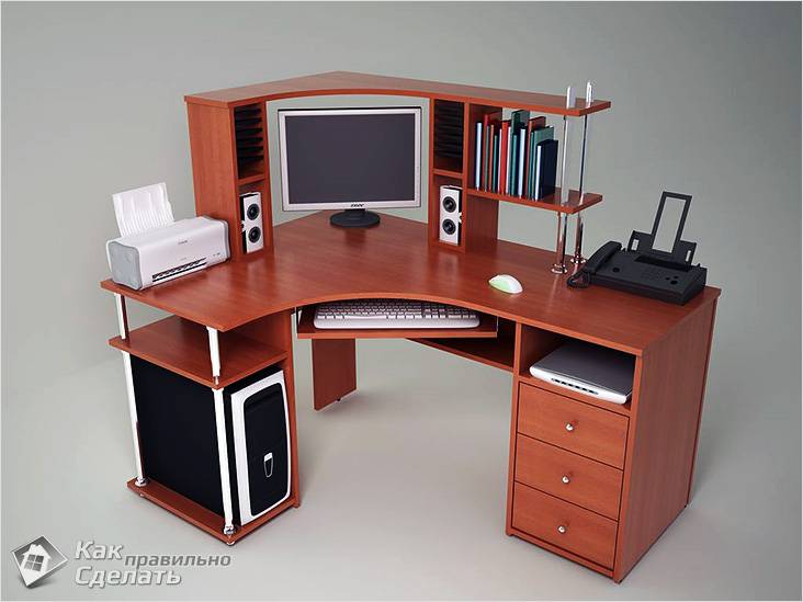 Компьютерный стол угловой своими руками: фото и видео