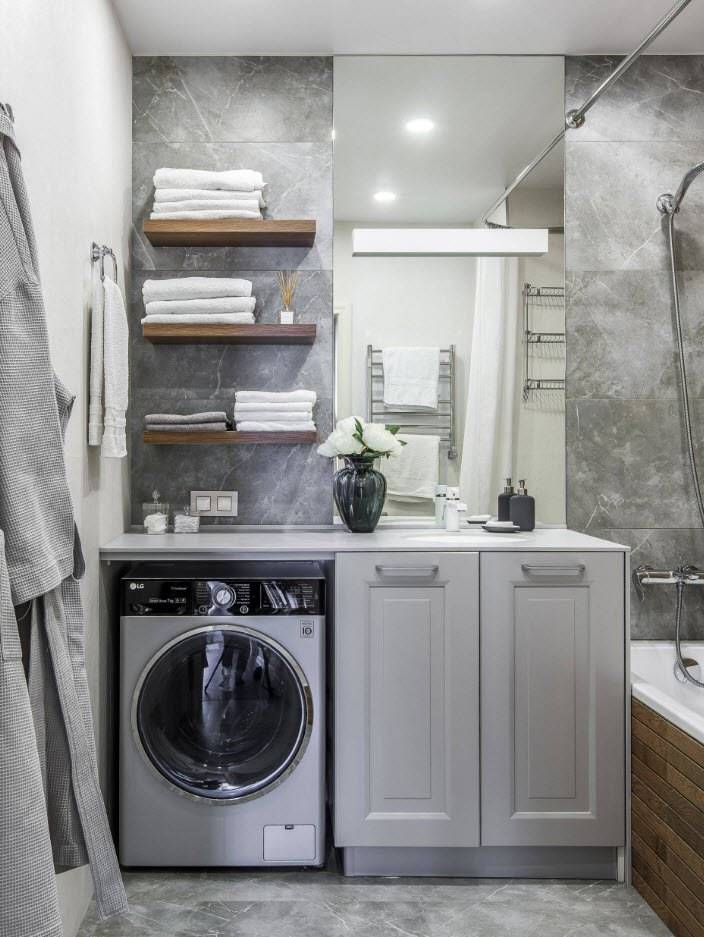 Шкаф-купе – важный элемент дизайна интерьера ванной