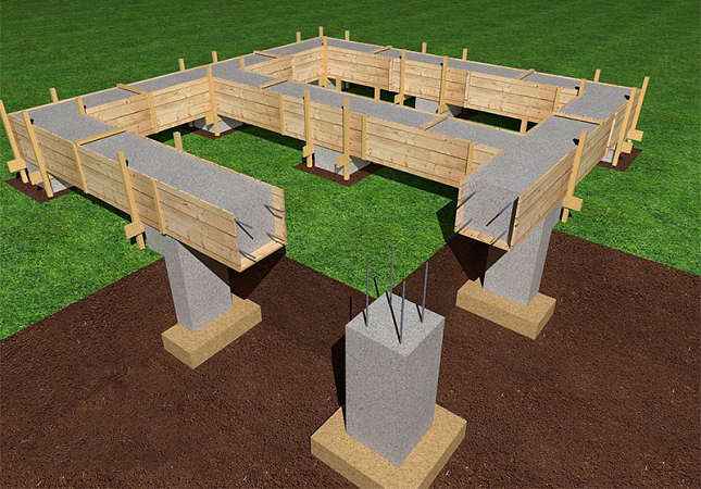 Строительство столбчатого фундамента для каркасного дома своими руками? из блоков, на глине или кирпича +видео