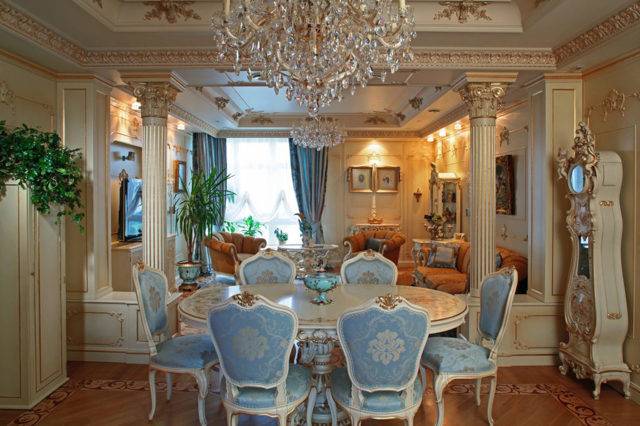 Гостиная в стиле барокко: теплый и роскошный дизайн - 100 фото и видео