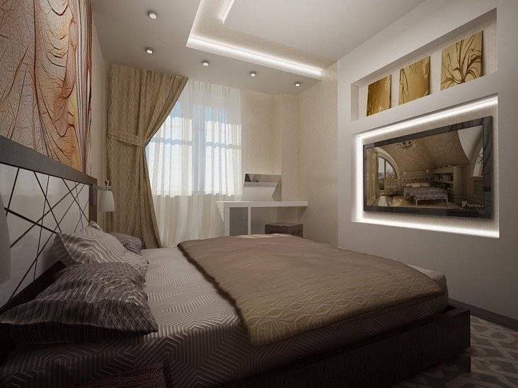 Дизайн спальни 10 кв м в современном стиле: реальный интерьер, как расставить мебель - 41 фото