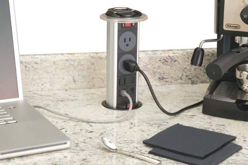 Встраиваемые электрические розетки - в столешнице на кухне, в шкаф, рабочий стол и т.д. как установить встраиваемую розетку.